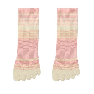 Anna-Kaci 2 Pairs Women's Breathable Five-Toe Socks with Arch Support and Anti-Odor Lycra Stretch for Casual or Active Wear - 1 of 4