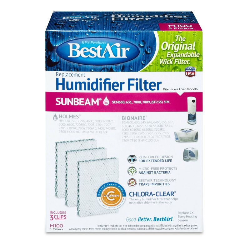 BestAir H100 Extended Life Humidifier Replacement Paper Wick For Holmes Humidifiers, 3 of 6