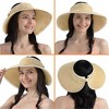 SUN CUBE Womens Sun Visor Hat, Beach Straw Roll Up Ponytail Hat, Wide Brim Sun Hat for Summer UV Protection Foldable - 4 of 4