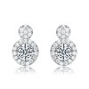 Guili Glamorous Rhodium-Plated Earrings with Sparkling Clear Cubic Zirconia, Framed Design & Secure Butterfly Clasp for Elegant Shine - 3 of 3