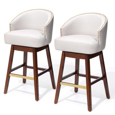 Crestlive Products 30 Inch Counter Height Bar Stools Set of 2 Kitchen Island Chairs with Back Tall Barstools Comfortable Swivel Chair