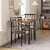 GOCAPTAIN Dining Table Set for 2, 3 Piece Kitchen Table with Low Storage Rack & Built-in Wine Rack, Black Steel Frame for Small Space, Apartment - 3 of 4