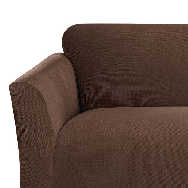 Stretch Morgan Loveseat Slipcover Chocolate - Sure Fit, 3 of 4