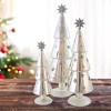 Cody Foster 14.5 Inch Festive Alpine Trees Silver Christmas Decorative Tree Set , Christmas Decor Stars Snowflakes Set 3 (3PC) - 2 of 4