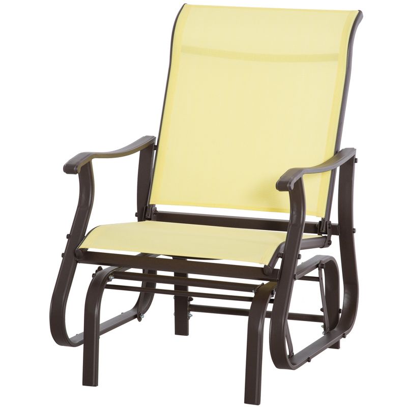 Outsunny Outdoor Swing Glider Chair, Patio Mesh Rocking Chair with Steel Frame for Backyard, Garden and Porch, 4 of 7