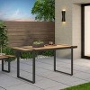 Cibola Outdoor Aluminum Rectangle Dining Table - Natural/Gray - Christopher Knight Home: UV & Water-Resistant, Seats 4 - 2 of 4