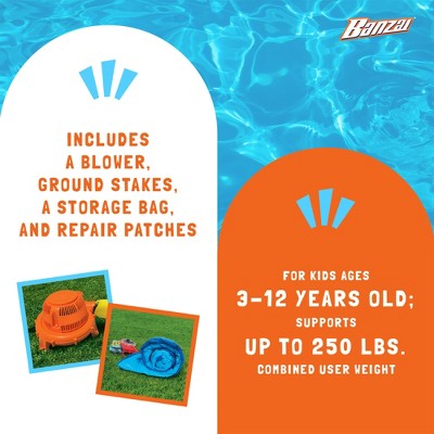 Banzai Banzai Cool Canopy Bouncer Outdoor Inflatable Slide/Shaded Backyard Bounce House