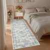 Washable Vintage  Medallion Rug Non Slip Low Pile Rug Soft RetroThrow Floor Cover Foldable Indoor Carpet for Living Room Bedroom Playroom Nursery - 3 of 4