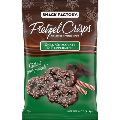 Snack Factory Dark Chocolate & Peppermint Pretzel Crisps - 4oz