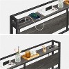 MaseiKar King Size Headboard, Headboard with 2 Outlets and 4 USB Ports, Adjustable Height, Storage Rack, Sturdy and Stable, Easy Assembly, Gray - 3 of 4