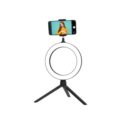 Tzumi ONAIR: Halo Light 8" Portable LED Ring Light with Stand and Phone Holder