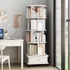 KTMBDW 5 Tier Rotating Bookshelf, 360° Display Round Spinning Bookshelf with Wheels, Rotating Bookshelf Tower for Bedroom, Living Room, Office - 3 of 4
