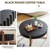 ALEXOUN 31.5 Inch Round Wood Coffee Table - Stylish Vertical Texture Relief,Easy to Use & Metal Cross Base,for Living Room,Bedroom,Home Office - 4 of 4