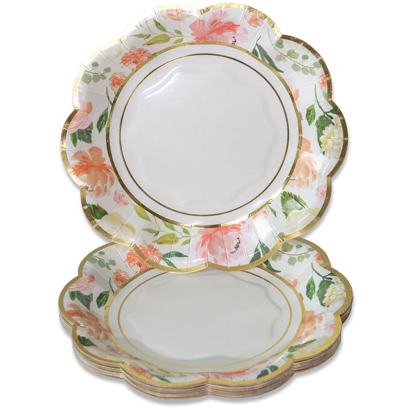 Kate Aspen Floral 7 in. Premium Paper Plates (Set of 64) | 28484BR, 1 of 12