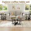 3-Piece Coffee Table Set,Modern Living Room Sets (1 Coffee Table + 2 End Tables), Scratch-Resistant & Easy to Clean for Small Spaces, Apartments - 4 of 4