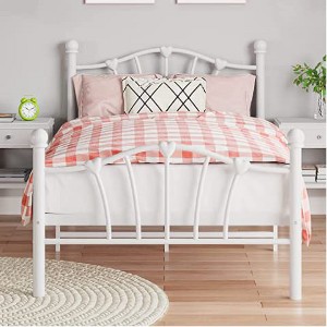 Twin Bed Frame with Headborad and Footboard, Firm Support Structure, Metal Platform Bed Frame, No Box Spring Needed, Under Bed Storage - 1 of 4