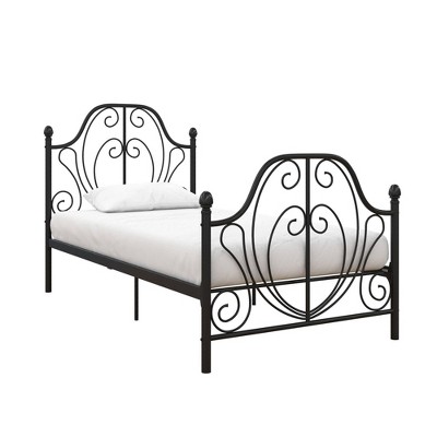 target black metal bed