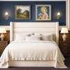 Velvet Upholstered Wingback Bed Frame, No Box Spring, Storage Space, Strong Slats, Easy Assembly - 3 of 4