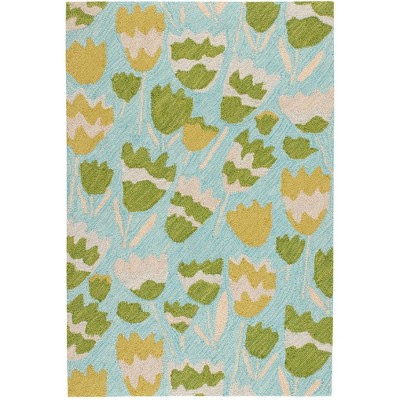 Annie Selke - Dash & Albert Zelie Aqua Hand Micro Hooked Wool Rug