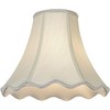 Imperial Shade Creme Small Scallop Bell Lamp Shade 5" Top x 12" Bottom x 10" Slant x 9.5 High (Spider) Replacement with Harp and Finial - 3 of 4