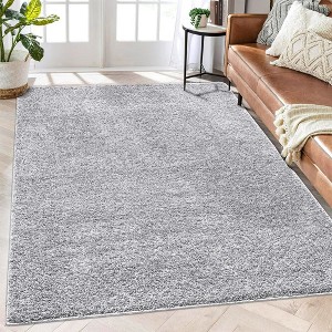 Solid Shaggy Rug Modern Indoor Carpet Fluffy Plush Rug Shag Area Rug Home Decor - 1 of 4