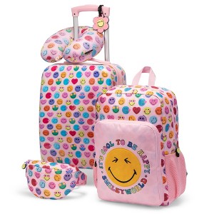 SmileyWorld Kids' Carry-On Hardside 5pc Suitcase Set - Cool to be