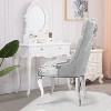Luxury Velvet Lion Knocker Dining Room Chair High Back - 4 of 4