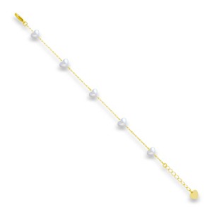 EVRY JEWELS WATERPROOF Gold or Silver Plated Stainless Steel Pearl Embrace Bracelet - 1 of 2