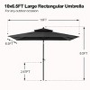 Pellebant 10 x 6.5 FT Rectangular Double Top Patio Market Umbrella with Tilt & Crank - 2 of 4