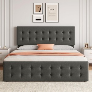 Bed Frame with 4 Storage Drawers and Headboard - 1 of 4