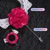 Unique Bargains Wedding Camellia Flower Groom Boutonnieres Lapel Pins for Men 1 Pc - 2 of 4
