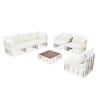 VisioGear 7-Piece Patio Sectional Sofa Set with Cushions, Outdoor Furniture Set with Coffee Table, White, 24.8"*24.8"*24.2" - 4 of 4
