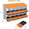Chicken Nesting Boxes,Metal Chicken Laying Box with with Removable Trays and Roll Out Egg Collection for Chicken Coop,with Metal Bracket - 3 of 4