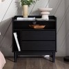 Mid-Century Modern Solid Wood 2 Drawer Storage Nightstand - Saracina Home - 2 of 4