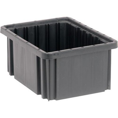 Quantum Storage Systems Dividable Grid Container, Conductive, 11-7/8"L X 8-1/4"W X 5"H, Black, Made In Usa