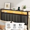 Furnulem Bed Frame with Charging Station and LED Lights, Platform Bed with Grey Upholstered Headboard with Storage Shelves, No Box Spring Needed - 4 of 4