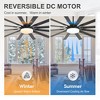 Airsurfer 72" Ceiling Fan with Light and Remote Control 6-Speed Quiet DC Motor Ceiling Fan with 12 Reversible Blades, 3 Colors LED Light - 3 of 4