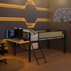 KTMBDW Low Loft Bed Twin/Full Size with Desk Gaming, Metal Loft Bed with LED and Storage Space, Safety Guard and Ladder, No Box Spring Needed - 4 of 4