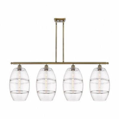 Vaz - 4 Light Stem Hung Island In Industrial Style-19 Inches Tall and 48.25 Inches Wide