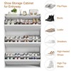 Jojoka Wooden Shoe Cabinet with Adjustable Shelves, Hidden Flip Storage for Entryway, Hallway, or Living Room - 4 of 4