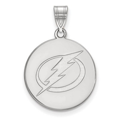 Black Bow Jewelry 14k White Gold Tampa Bay Lightning NHL Large Pendant
