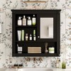 MAYEERTY 32" Bathroom Wall Cabinet with Mirror Wall Mounted Medicine Cabinet with 4 Shelves for Bathroom Black - 2 of 4