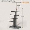 5 Tier Jewelry Organizer Stand, Wood Base, Adjustable Height, Weathered Grey - 4 of 4