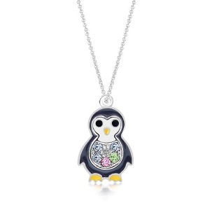 Chanteur Hypoallergenic Kids Jewelry Accessories Penguin Crystal White Gold Palladium Plating Necklace - 1 of 1