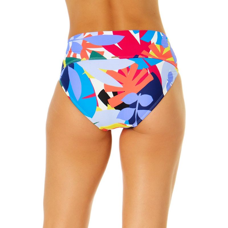 Anne Cole Women's Tropic Stamp Banded Mid Rise Bikini Swim Bottom, 2 of 5