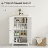 Bathroom Storage Cabinet, Modern Bathroom Floor Cabinet with 4 Doors and 2 Adjustable Shelves - 4 of 4