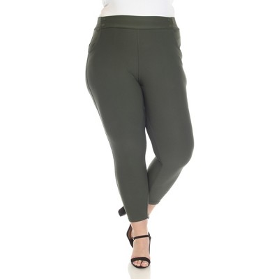 Women's Super Soft Elastic Waistband Scuba Pants Beige Xlarge - White Mark  : Target