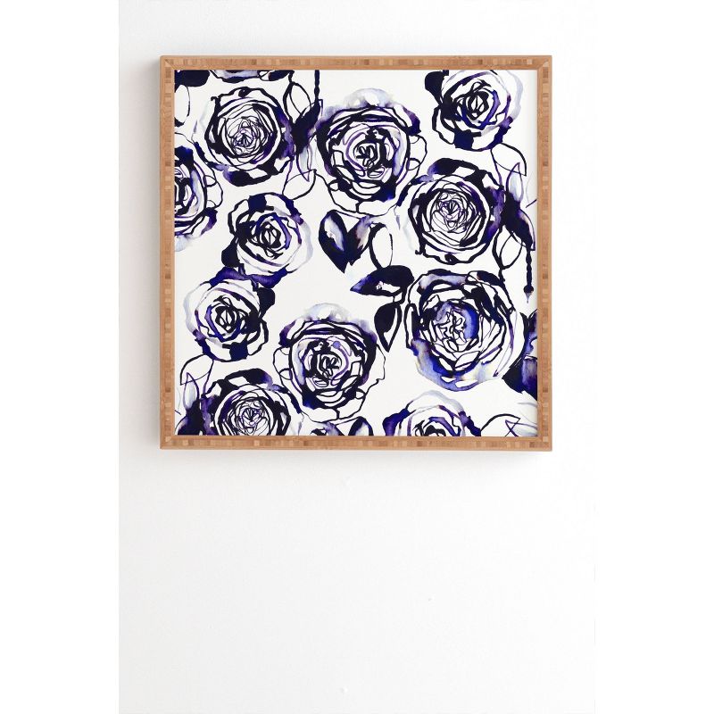 Holly Sharpe Inky Roses Framed Wall Art Blue - Deny Designs, 1 of 6