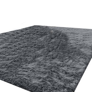 Itopfox Soft Fluffy Shaggy Area Rug for Living Room, Bedroom, Kids, Girls, Boys, Dorms, Nursery Rooms, Home Decor Aesthetic, Machine Washable, Grey - 1 of 4