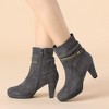 Allegra K Women's Round Toe Ankle Zip Platform High Heel Mid Calf Boots - 2 of 4